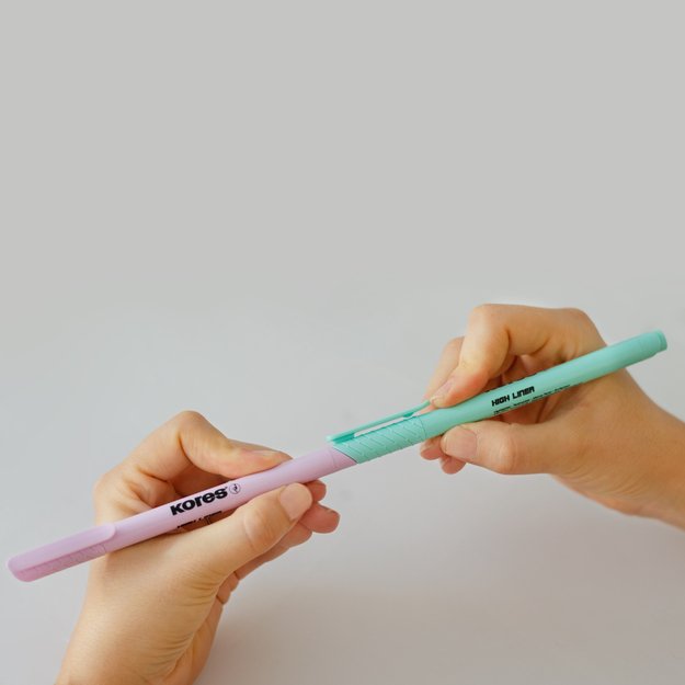 Teksto žymekliai KORES HIGH LINER PASTEL 6 spalvų rinkinys 4