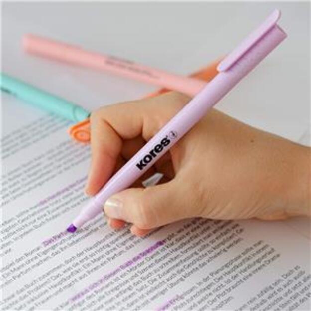 Teksto žymekliai KORES HIGH LINER PASTEL 6 spalvų rinkinys 9