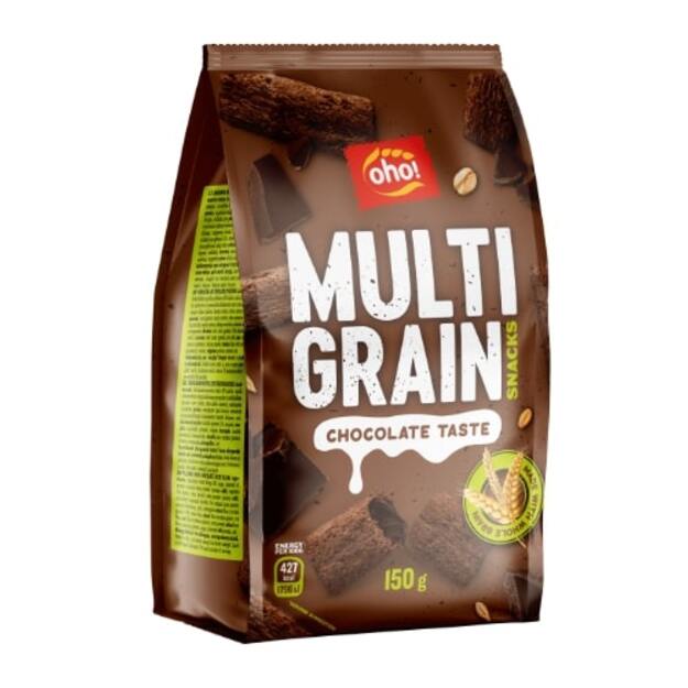 Daugiagrūdis užkandis OHO, su šokolado skonio įdaru, 150g