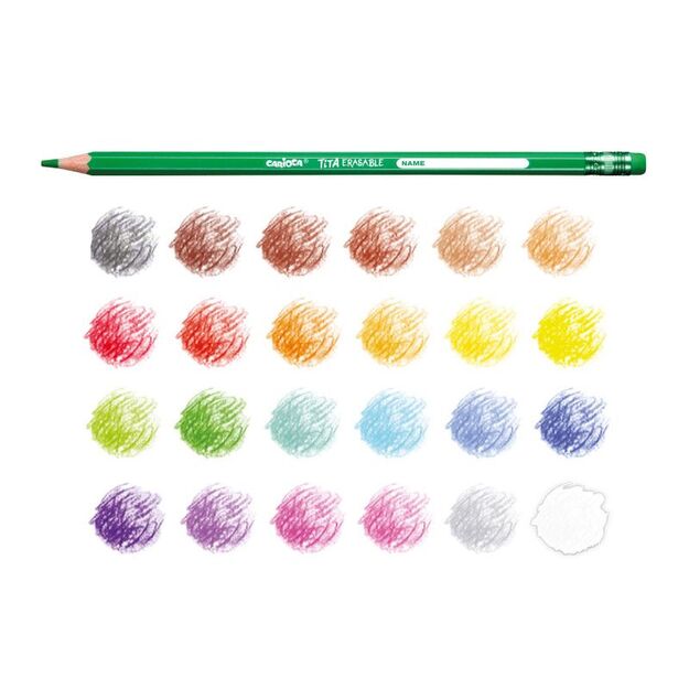 Spalvoti pieštukai CARIOCA TITA, ištrinami su trintuku, 24 spalvos 1
