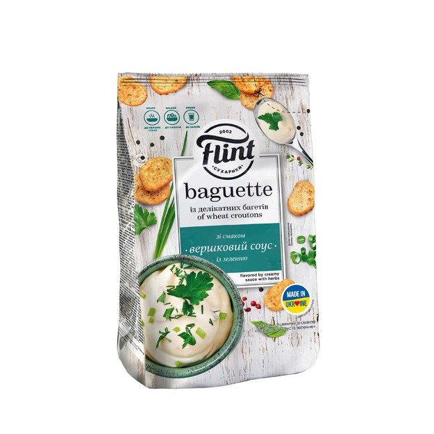 Džiūvėsėliai FLINT, Baguette, grietinėlės padažo ir žolelių skonio, 90 g