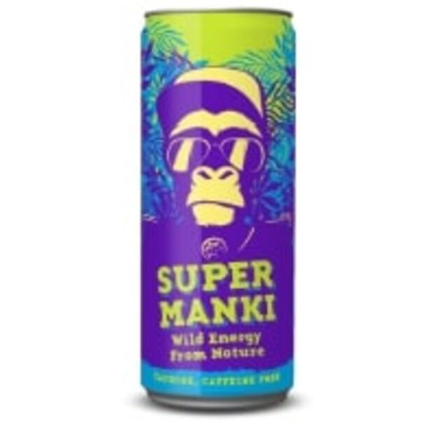Gazuotas gėrimas SUPER MANKI, energinio gėrimo skonio, 0,33 l, skardinė D
