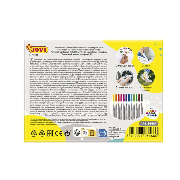 Flomasteriai JOVI Textil, 48 vnt. 2