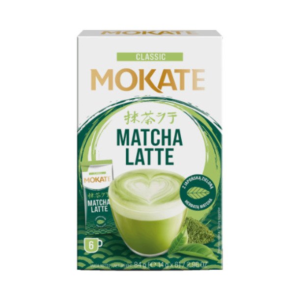 Žaliosios arbatos gėrimas MOKATE Matcha latte, 6 x 14g