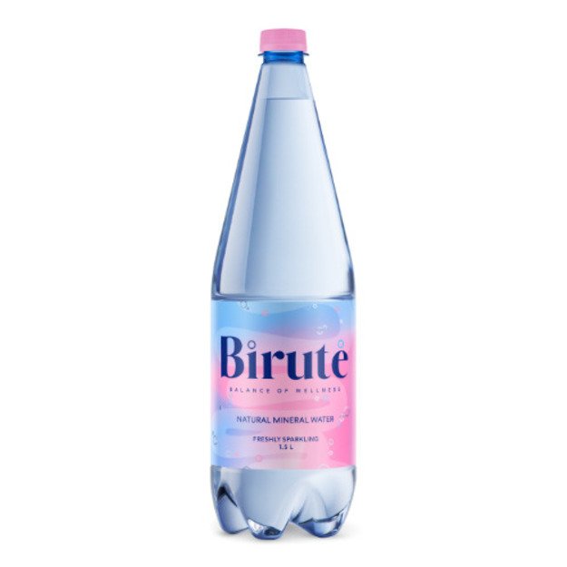 Natūralus mineralinis vanduo BIRUTĖ, gazuotas, 1,5 l, PET D
