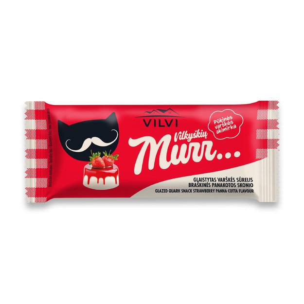 Glaistytas varškės sūrelis MURR braškinės panakotos skonio, 29 %, 40 g