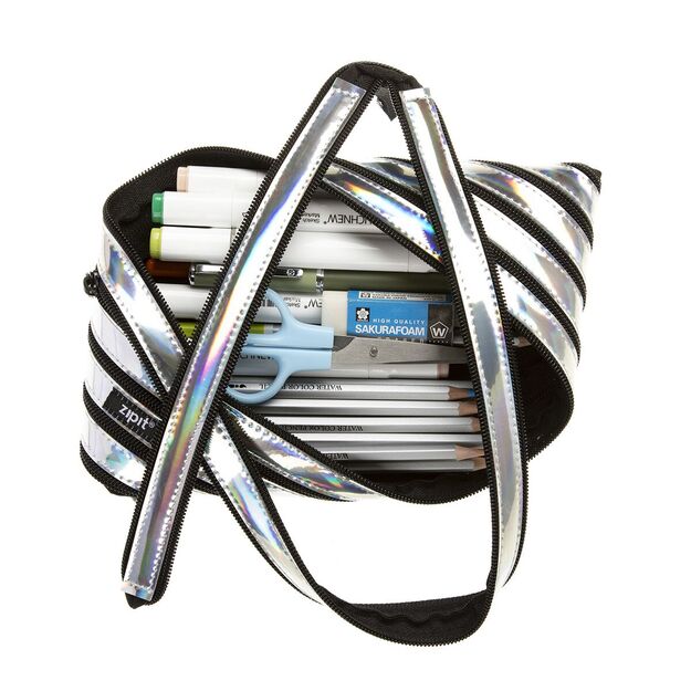 Penalas-pieštukinė ZIPIT Metallic Jumbo Pouch, ZJMT-2, Sidabrinės spalvos 2