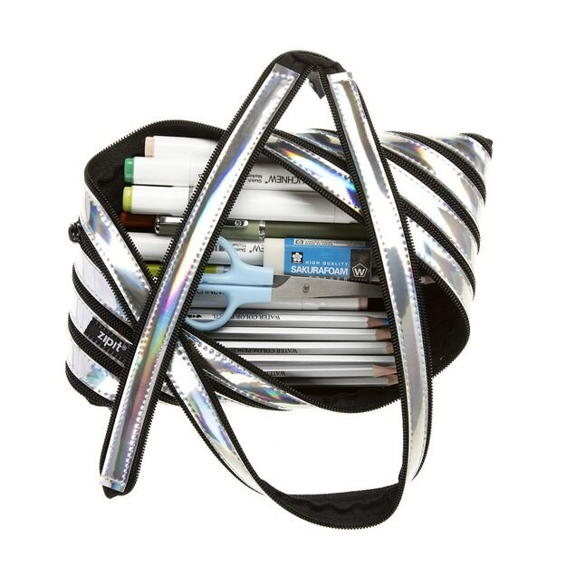 Penalas-pie&scaron;tukinė ZIPIT Metallic Jumbo Pouch, ZJMT-2, Sidabrinės spalvos 1