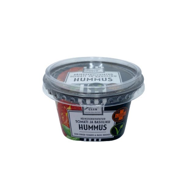Humusas GOURMET CLUB, su saulėje džiovintais pomidorais ir baziliku , 200 g