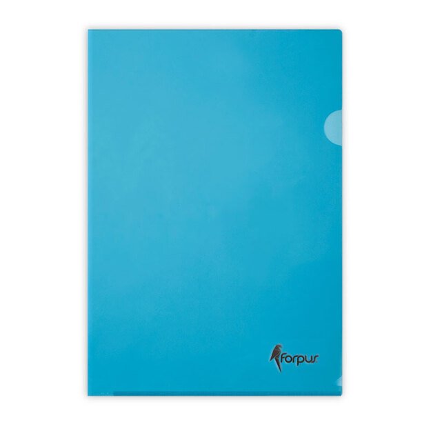 Dėklas dokumentams FORPUS , A4, L formos, 180 mikr., (pak. -100 vnt.), mėlynas