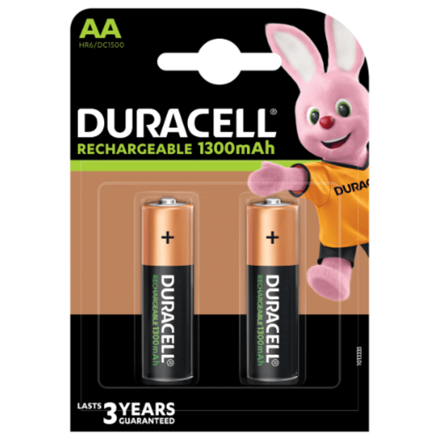 Įkraunamos baterijos DURACELL AA 1300 mAh, 2 vnt