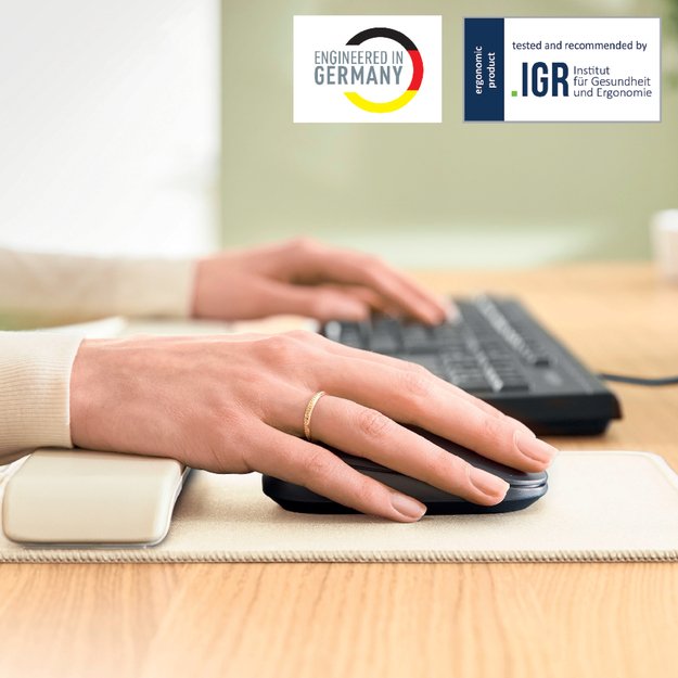Pelės kilimėlis Leitz Ergo su reguliuojama atrama riešui, pilkos spalvo 2