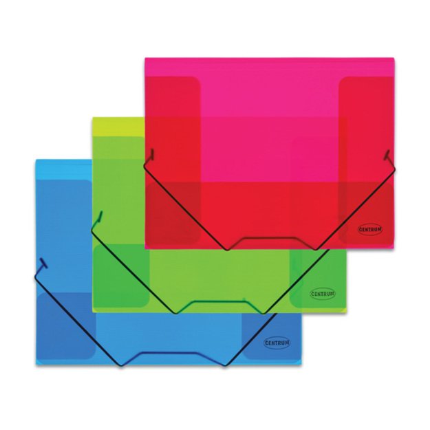 Aplankas dokumentams su gumele CENTRUM, A4, 3 atvartai, įvairių sp. 1
