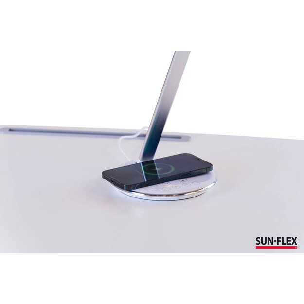 Stalinis šviestuvas  SUN-FLEX®QLITE™ su belaidžiu integruotu telefono įkrovikliu, baltas 1