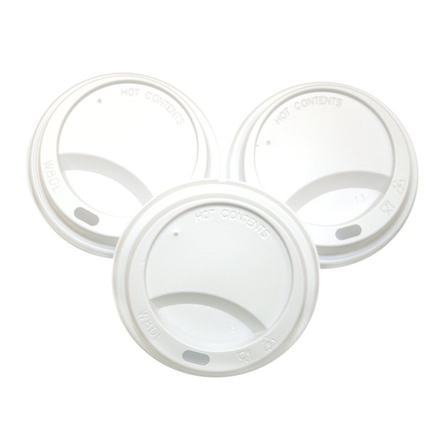 Dangteliai popieriniams puodeliams, D80mm, baltos spalvos, 100 vnt