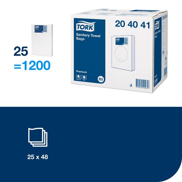 Higieniniai maišeliai TORK B3 204041, baltos spalvos 3