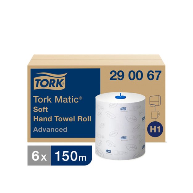 Popieriniai rankšluosčiai TORK ADVANCED H1, 290067,  2 sl., 21 cm x 150 m, balta sp.