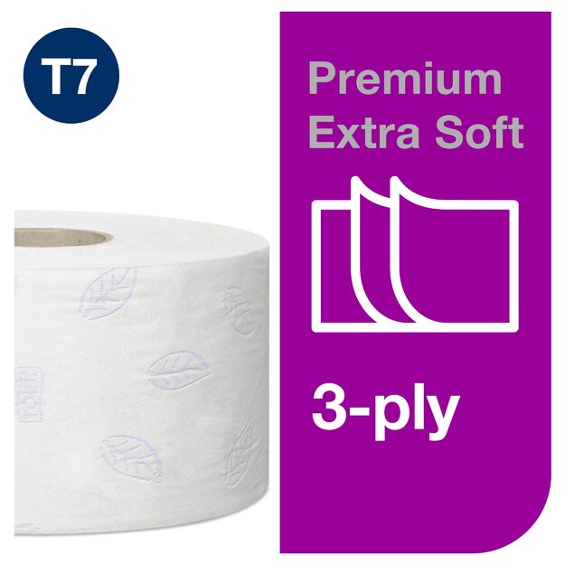 Tualetinis popierius TORK PREMIUM MINI JUMBO EXTRA SOFT T2, 3 sluoksniai, 9,4 cm x 120 m, 110255 4