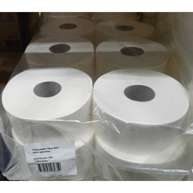 Tualetinis popierius GRUINE, 3 sl., 9cm x 120m, balta sp.