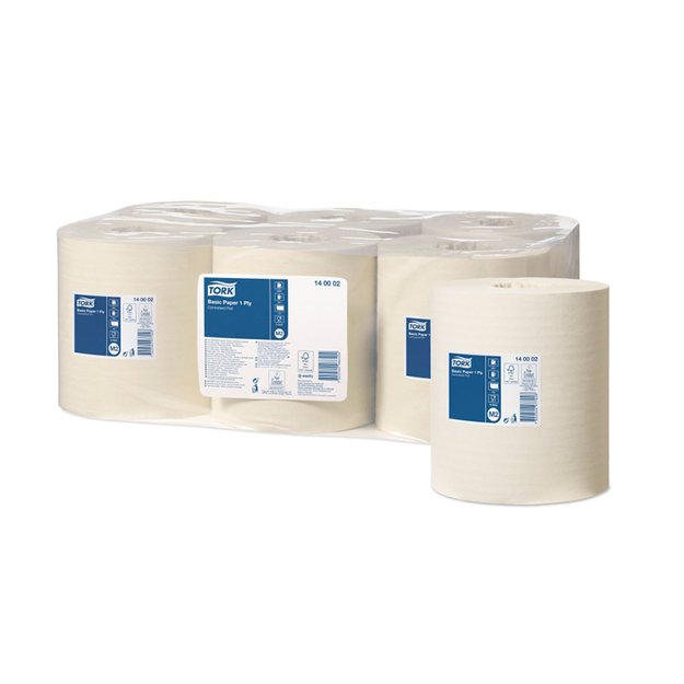 Popierius valymui TORK Basic, 1 sl., 19 cm x 280 m, balta sp. 140002