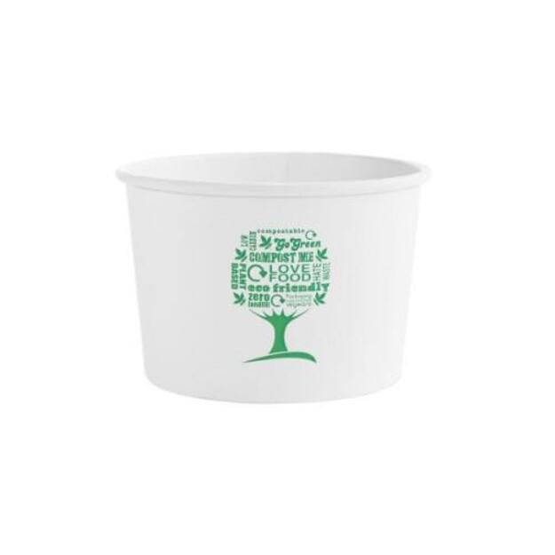 Vienkartiniai indeliai sriubai, VEGWARE,  GreenTree popieriniai, 480 ml, D115mm, 25 vnt 1
