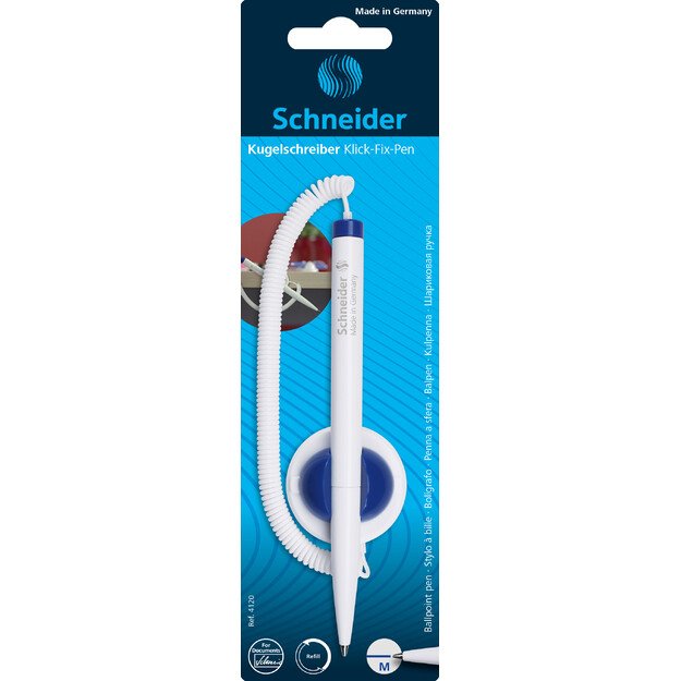 Tušinukas su stoveliu SCHNEIDER KLICK-FIX-PEN, 1,0 mm, mėlyna