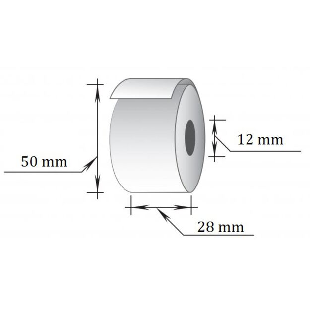 Terminė kasos juosta, 28 mm x 25 m/12 mm, 10 vnt/pak 3