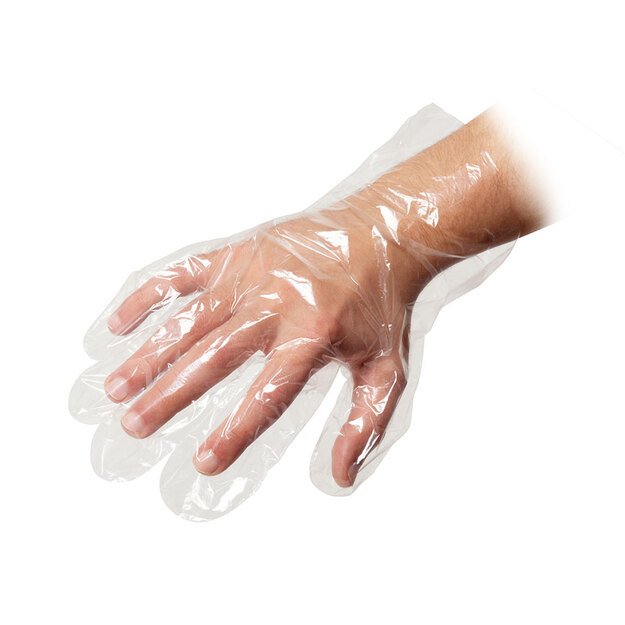 Vienkartinės pirštinės LDPE, L dydis, permatomos, 100 vnt.