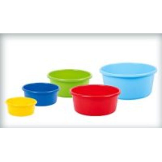 Dubuo, įvairių spalvų, plastikas, 4,5 l, D 26,8 cm, H 11,3 cm, vnt