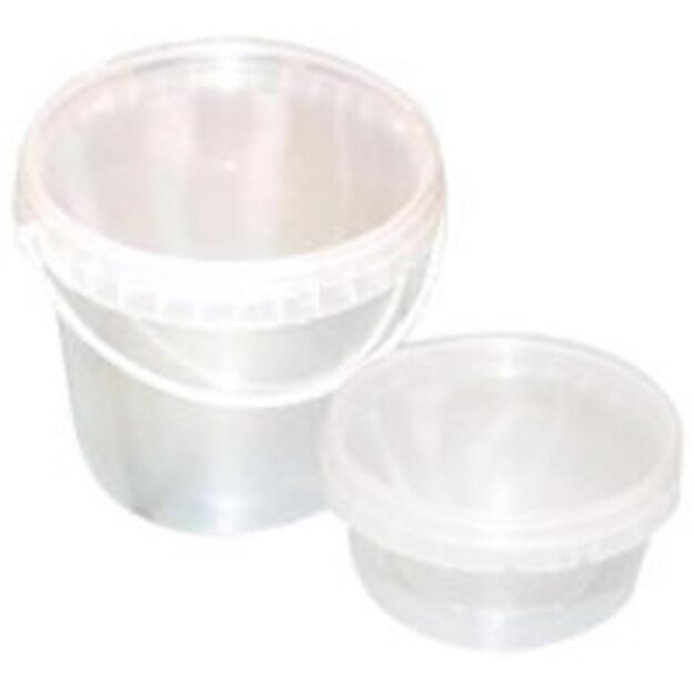 Hermetiškas kibirėlis, su dangteliu,  PP, skaidrus, 1000 ml, D 12 cm, 10 vnt.