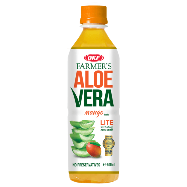 Aloe vera gėrimas, OKF FARMERS, su mangų sultimis, 0,5 l