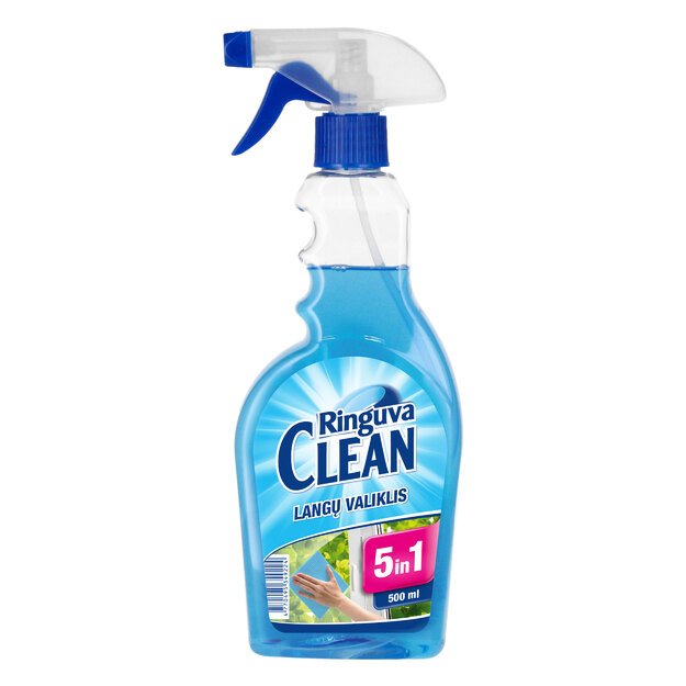 Langų ir kitų stiklinių pavir&scaron;ių valiklis RINGUVA Clean, 5 in 1, 500 ml
