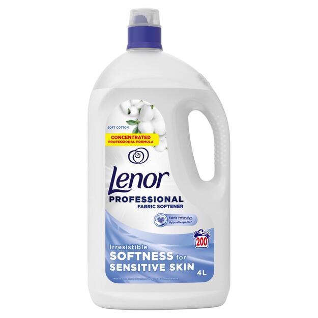 Mink&scaron;tiklis LENOR Professional, Soft Cotton, 4l, 200 skalbimų