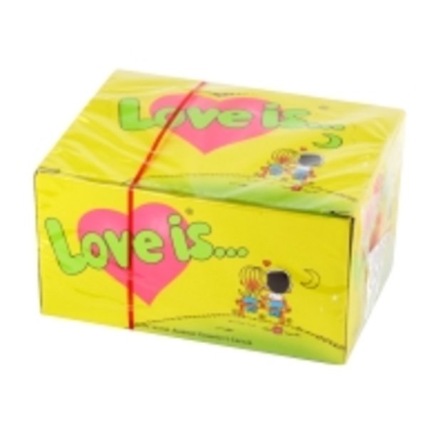 Kramtomoji guma LOVE IS Strawberry - banana, 100 vnt.