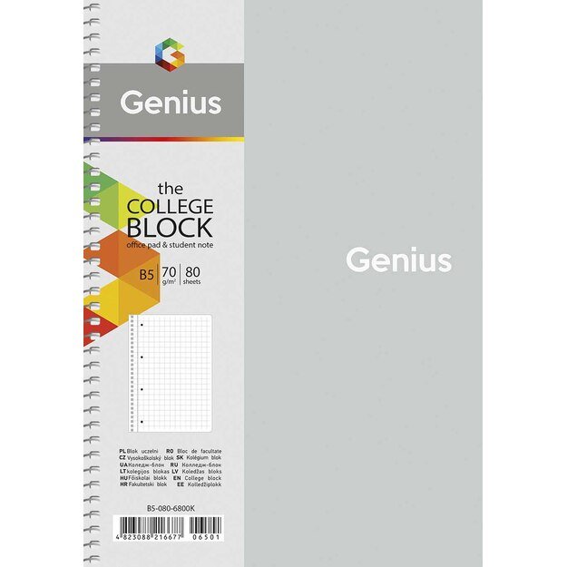 Sąsiuvinis Schoolboy, B5, 80 lapų, 70 gsm, langeliais 3