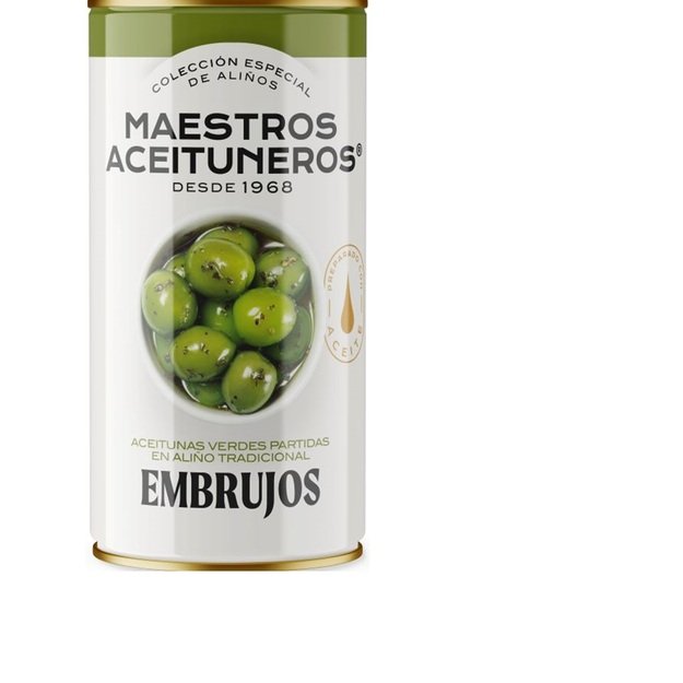 Žaliosios alyvuogės su kauliukais MAESTROS ACEITUNEROS, su aliejumi ir prieskoniais, 350 g/185 g