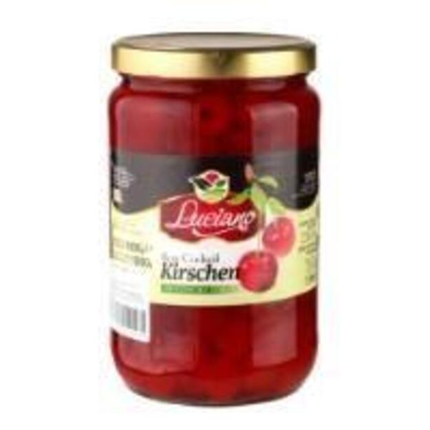 Konservuotos raudonos vyšnios LUCIANO, kokteiliams, su kotais, 1,9/1 kg
