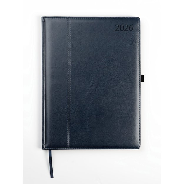 Kalendorius AMBASSADOR BLACK EDITION 2026, PU, A4, mėlyna (Baltic)