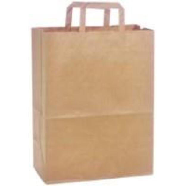 Maišeliai maisto išsinešimui KRAFT, popieriniai, 25 x 14 x H 30 cm, 125 vnt