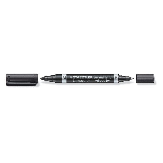 Permanentinis žymeklis STAEDTLER LUMOCOLOR DUO 348, JUODA 5