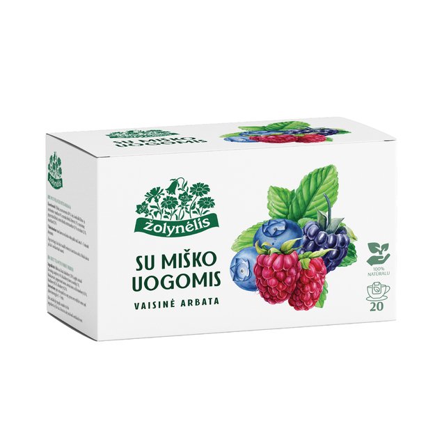 Vaisinė arbata ŽOLYNĖLIS su mi&scaron;ko uogomis, 40 g (2 g x 20 vnt.)