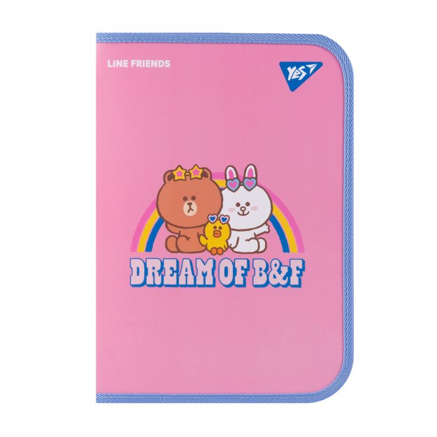 Aplankas su užtrauktuku Yes Line Friends Dream A4