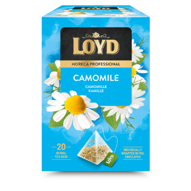 Žolelių arbatos gėrimas LOYD HORECA ramunėlių skonio, piramidė, 20 x 1,5g