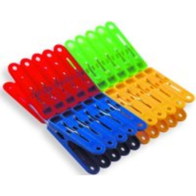 Skalbinių segtukai CENTI, plastikiniai, įvairių spalvų, 20 vnt.