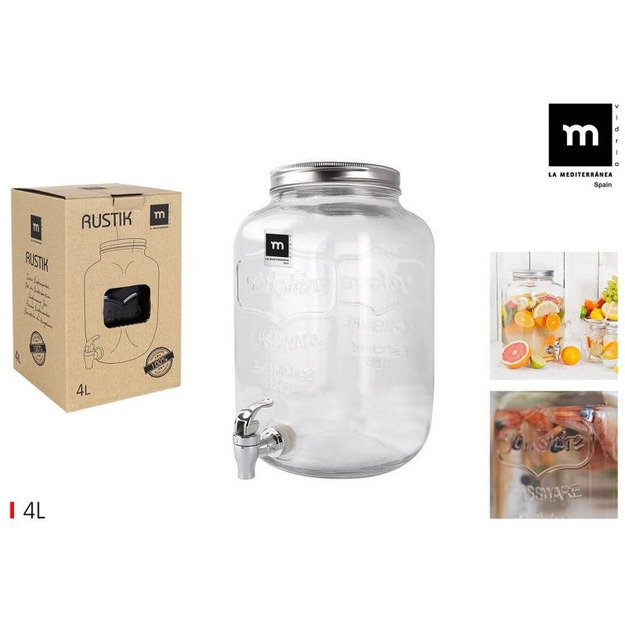 Stiklainis su čiaupu, 4 l, 15 x 26 cm, vnt