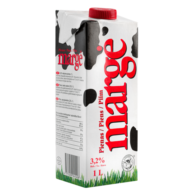 Pienas MARGĖ 3,2% riebumo, 1 l 1
