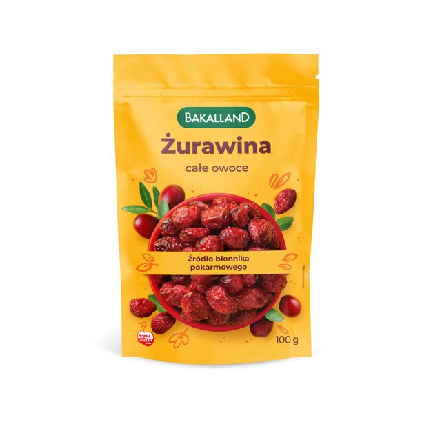 Džiovintos spanguolės, BAKALLAND, 100 g