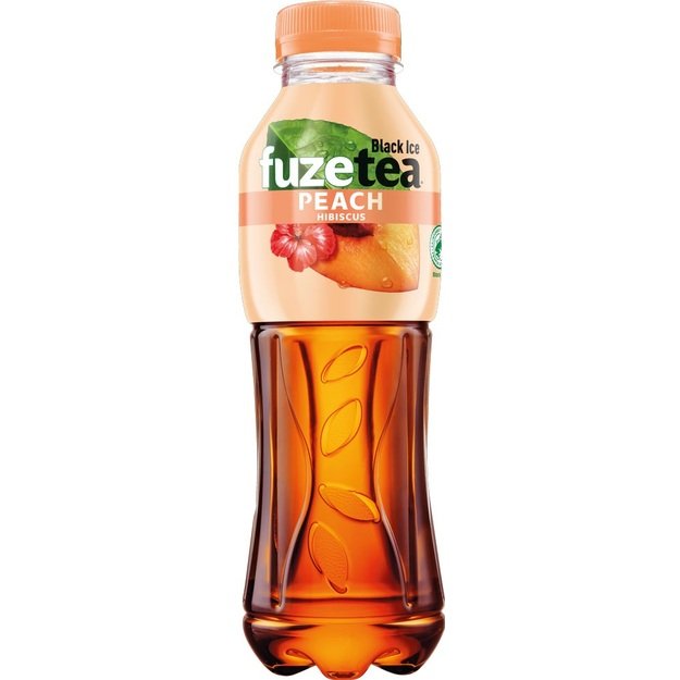 Negazuotas persikų skonio gėrimas FUZE TEA, su kinrožiu ir juodosios arbatos ekstraktu, 0,5l PET D 1