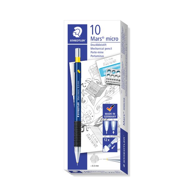 Automatinis pie&scaron;tukas STAEDTLER MARS MICRO, mėlynas korpusas, 0.3 mm 4