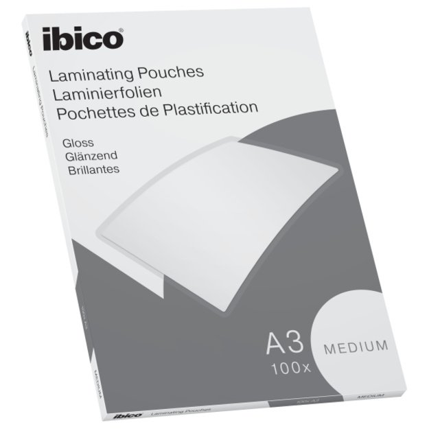 Laminavimo vokeliai Ibico Basics, A3, 100 mic, blizgūs, 100 vnt./pak.